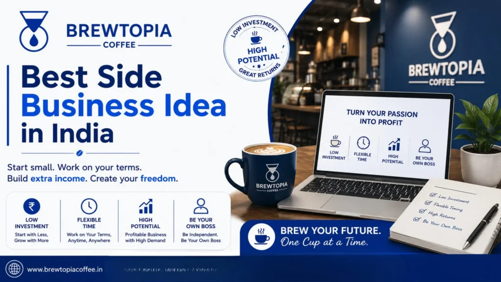 Best Side Business Idea in India- Brewtopia Coffee cafe franchise