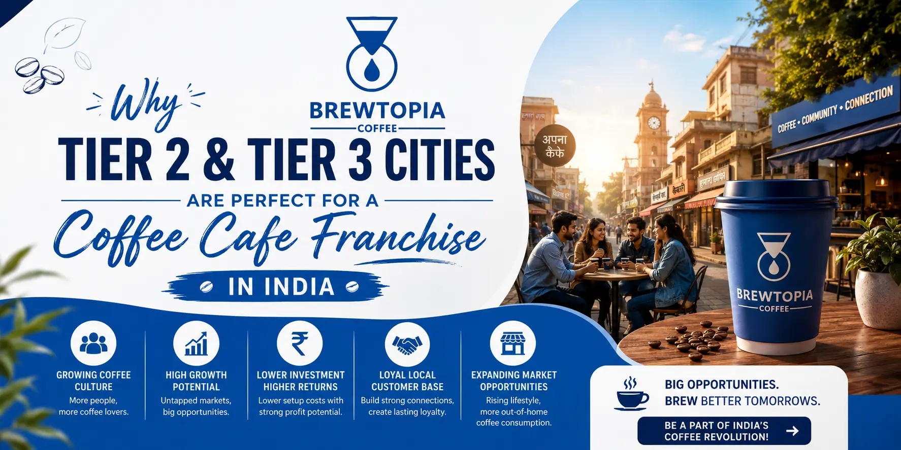 Why Tier 2 & Tier 3 Cities Are Perfect for a Coffee Cafe Franchise in India