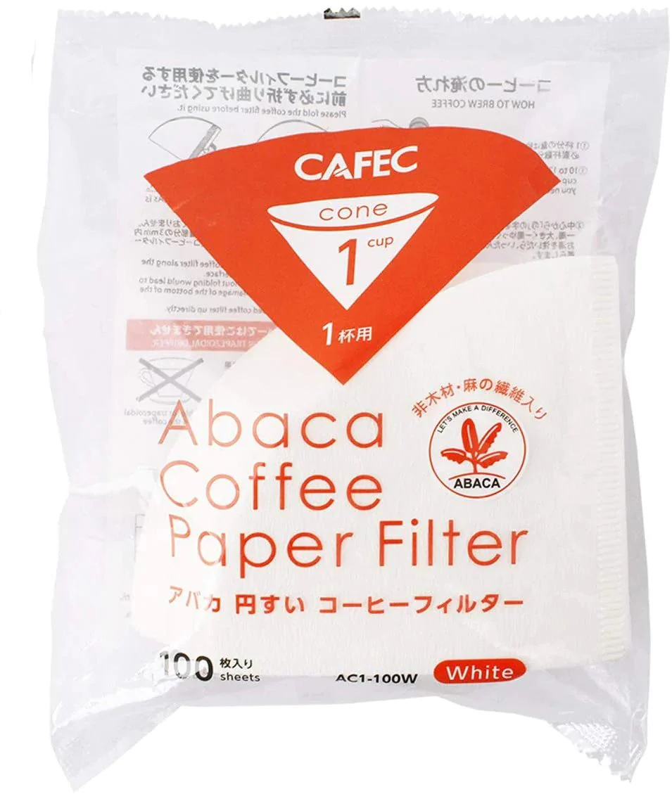 Cafec Abaca Cone Shaped Paper Filter (Cup 4) white